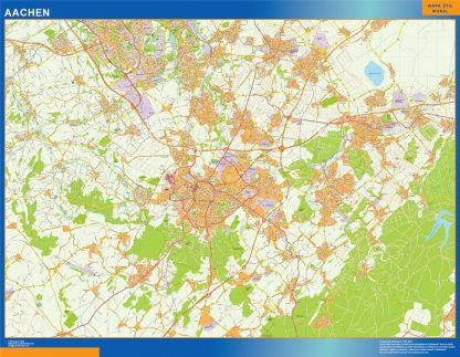 Mapa Aachen en Alemania