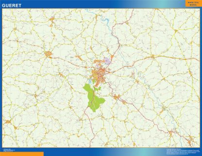 Mapa Gueret en Francia