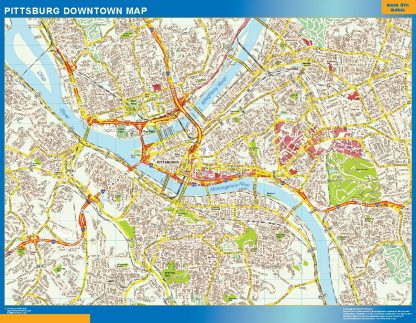 Mapa Pittsburg downtown