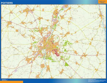 Mapa Poitiers en Francia