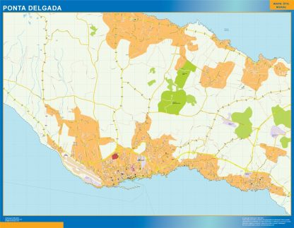 Mapa Ponta Delgada en Portugal