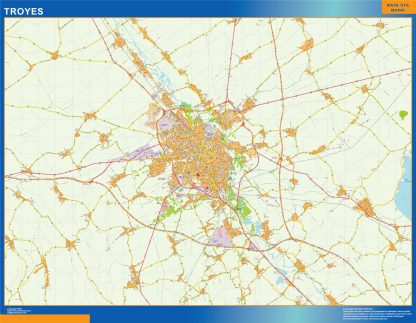 Mapa Troyes en Francia