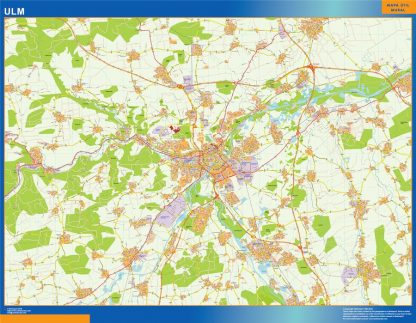 Mapa Ulm en Alemania