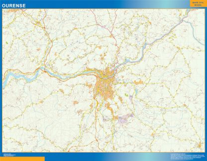 Mapa carreteras Ourense Area