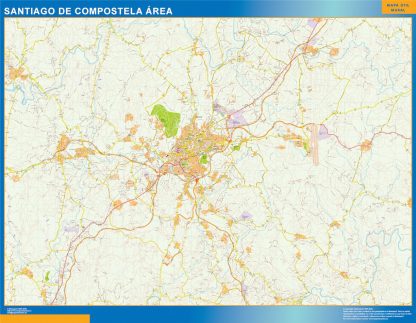 Mapa carreteras Santiago Compostela Area