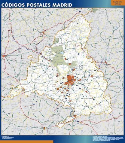 Mapa de Comunidad de Madrid códigos postales