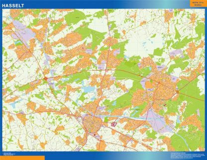 Mapa de Hasselt en Bélgica