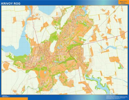 Mapa de Krivoy Rog en Ucrania