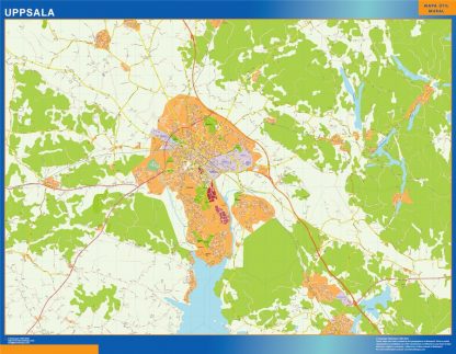 Mapa de Uppsala en Suecia