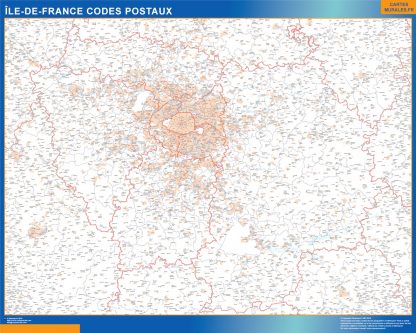 Mapa región Ile de France postal